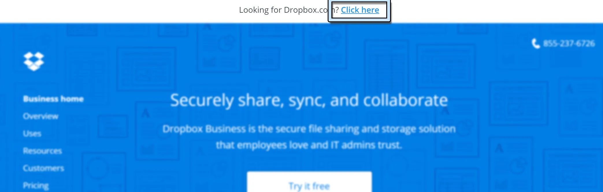 Dropbox For Business首页