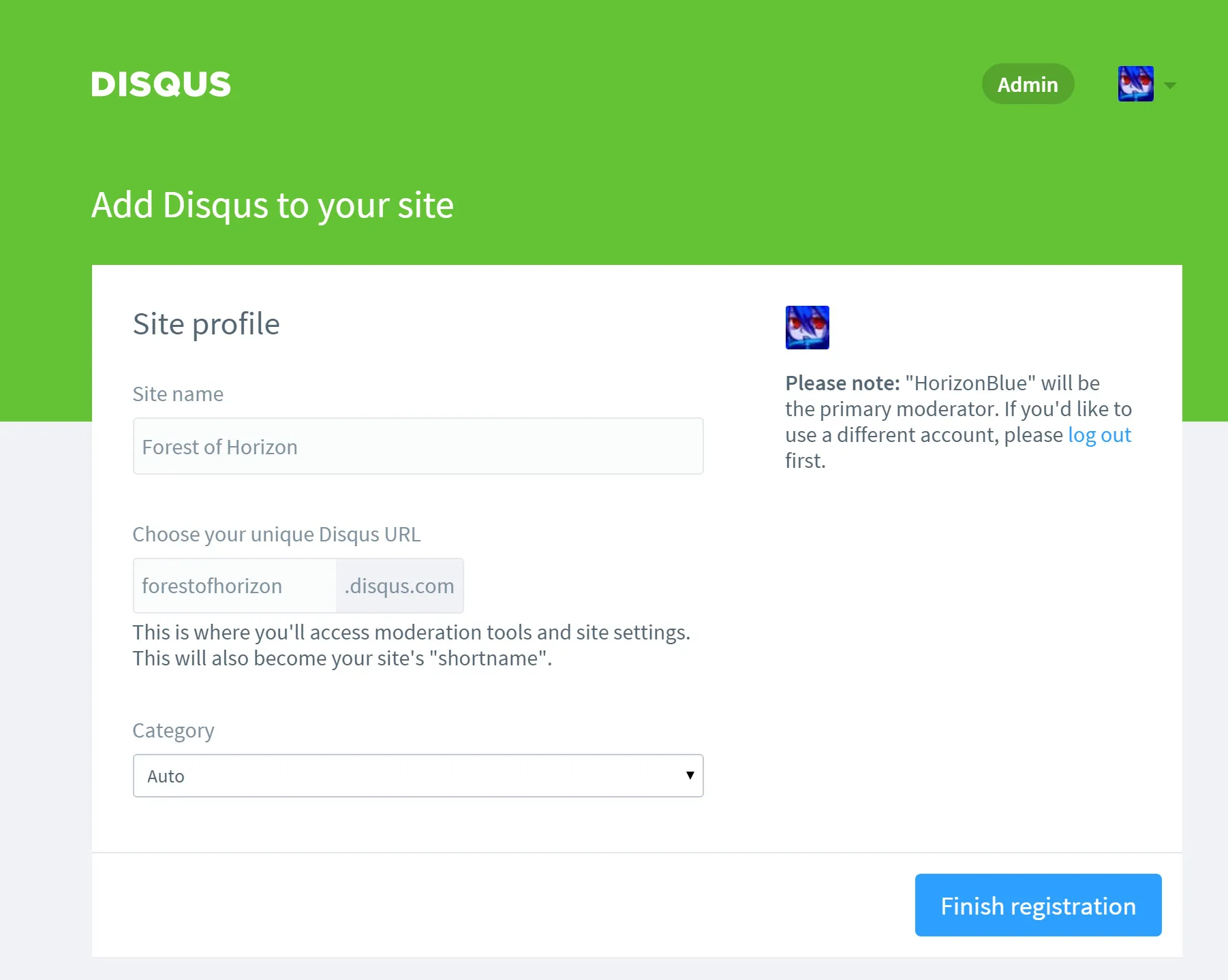 Enter your website information